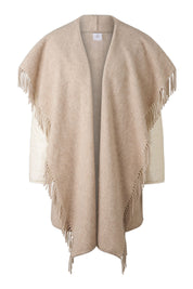 Poncho North mit Fransen - 133 - Beige