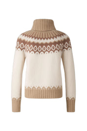 Strickpullover mit Rollkragen - 133 - Beige