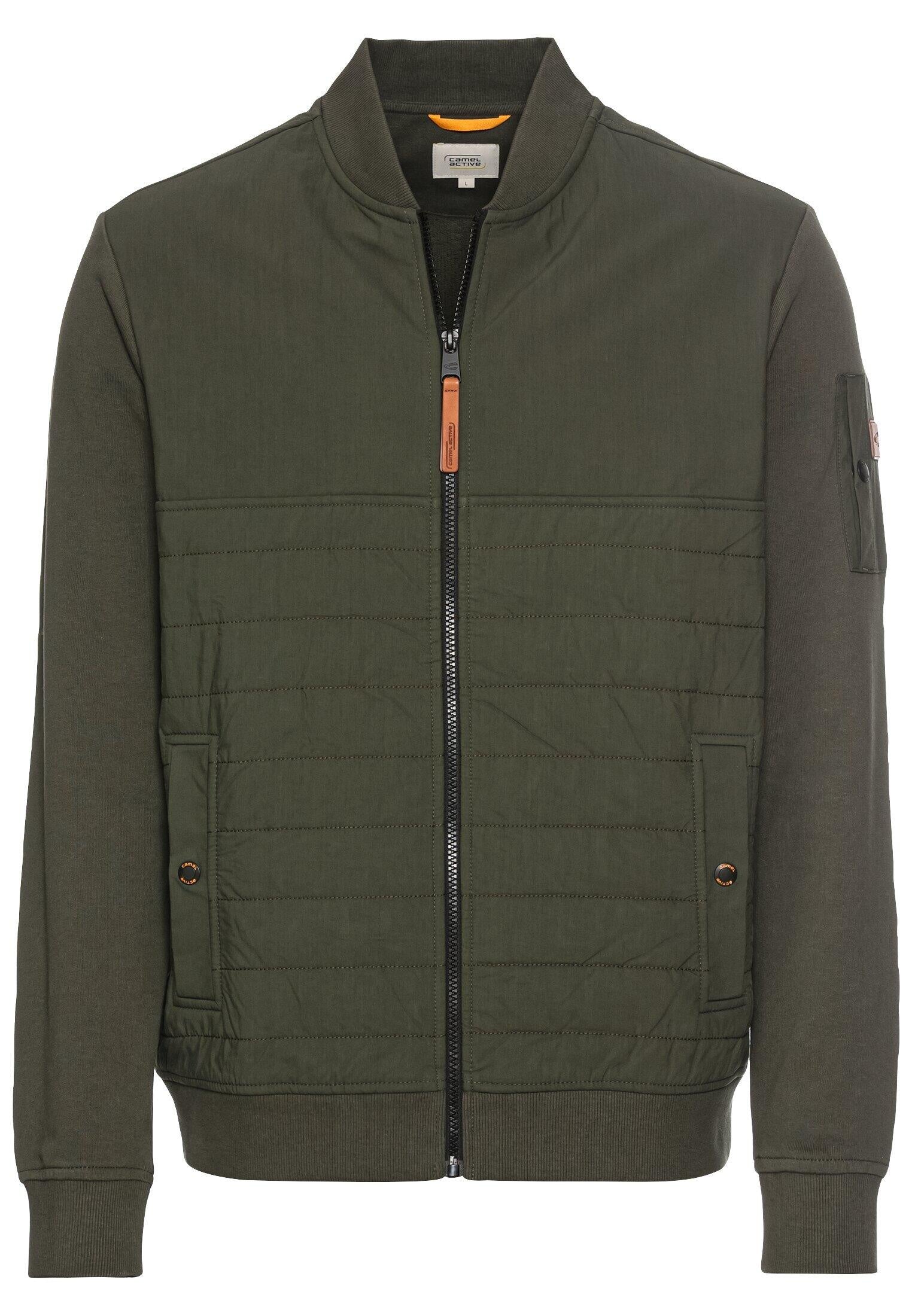 Bomberjacke mit Stehkragen - 91-Leaf Green - Khaki