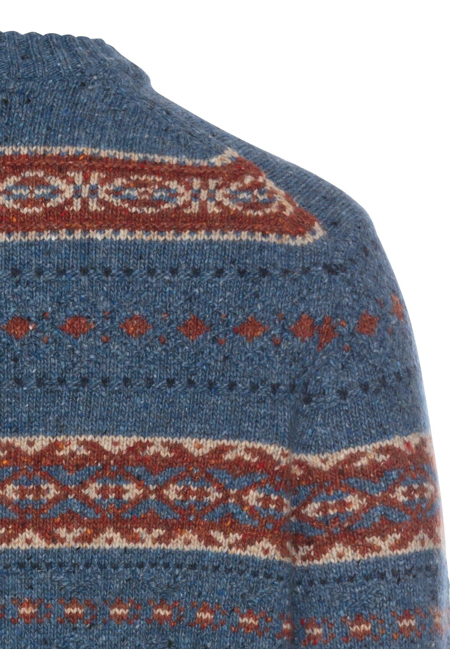 Gemusterter Strickpullover - 42-Denim Blue - Blau