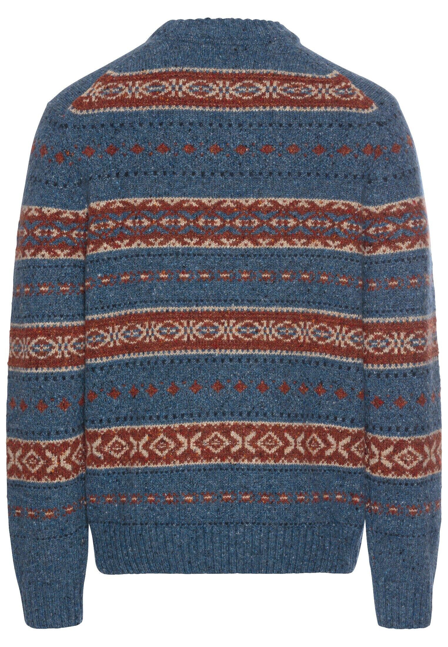 Gemusterter Strickpullover - 42-Denim Blue - Blau