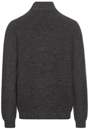 Strickpullover mit Troyerkragen - 88-Asphalt - Grau