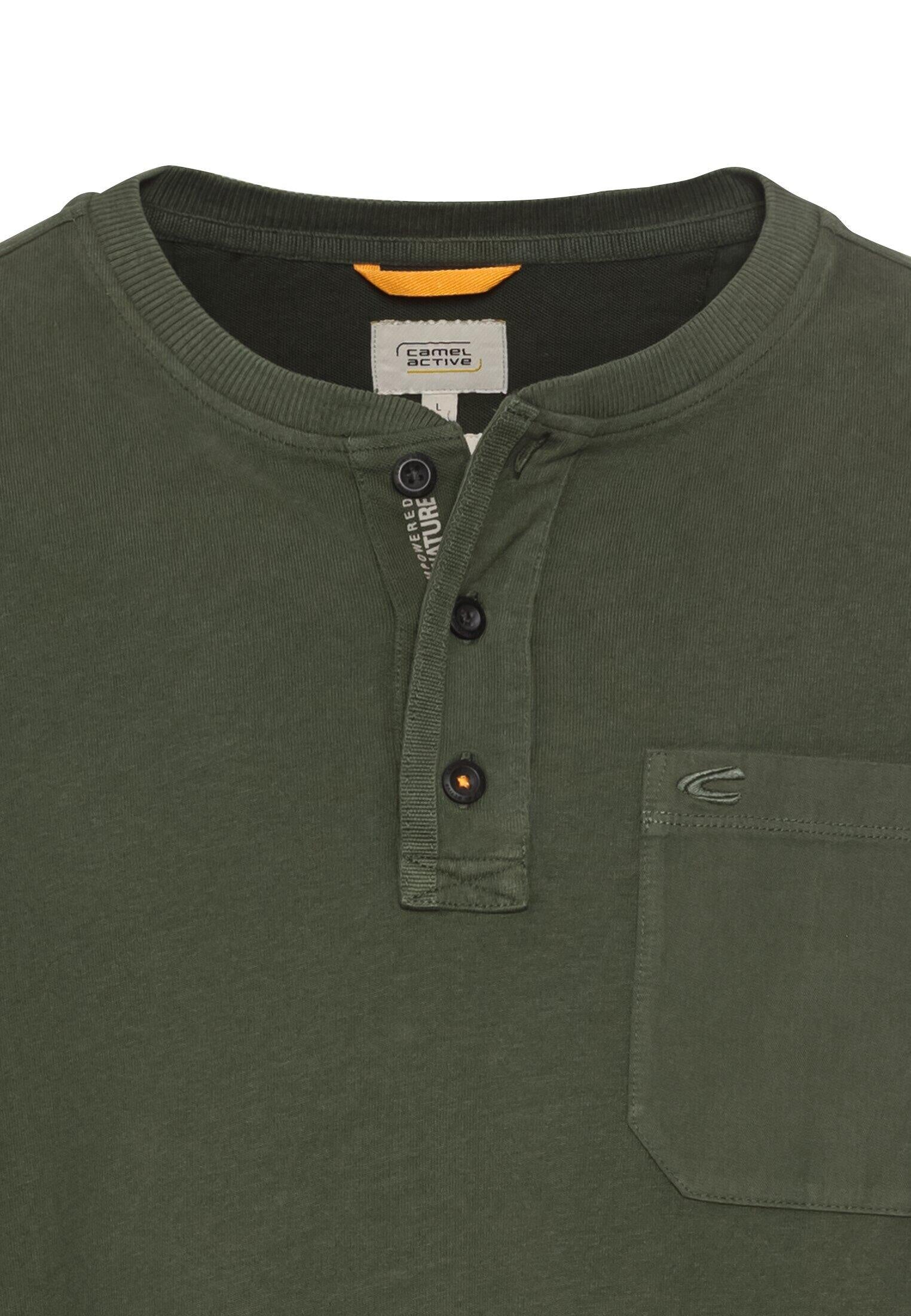 Langarmshirt mit Henleykragen - 91-Leaf Green - Grün