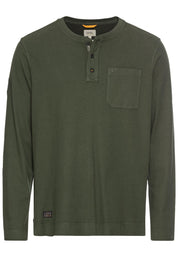 Langarmshirt mit Henleykragen - 91-Leaf Green - Grün