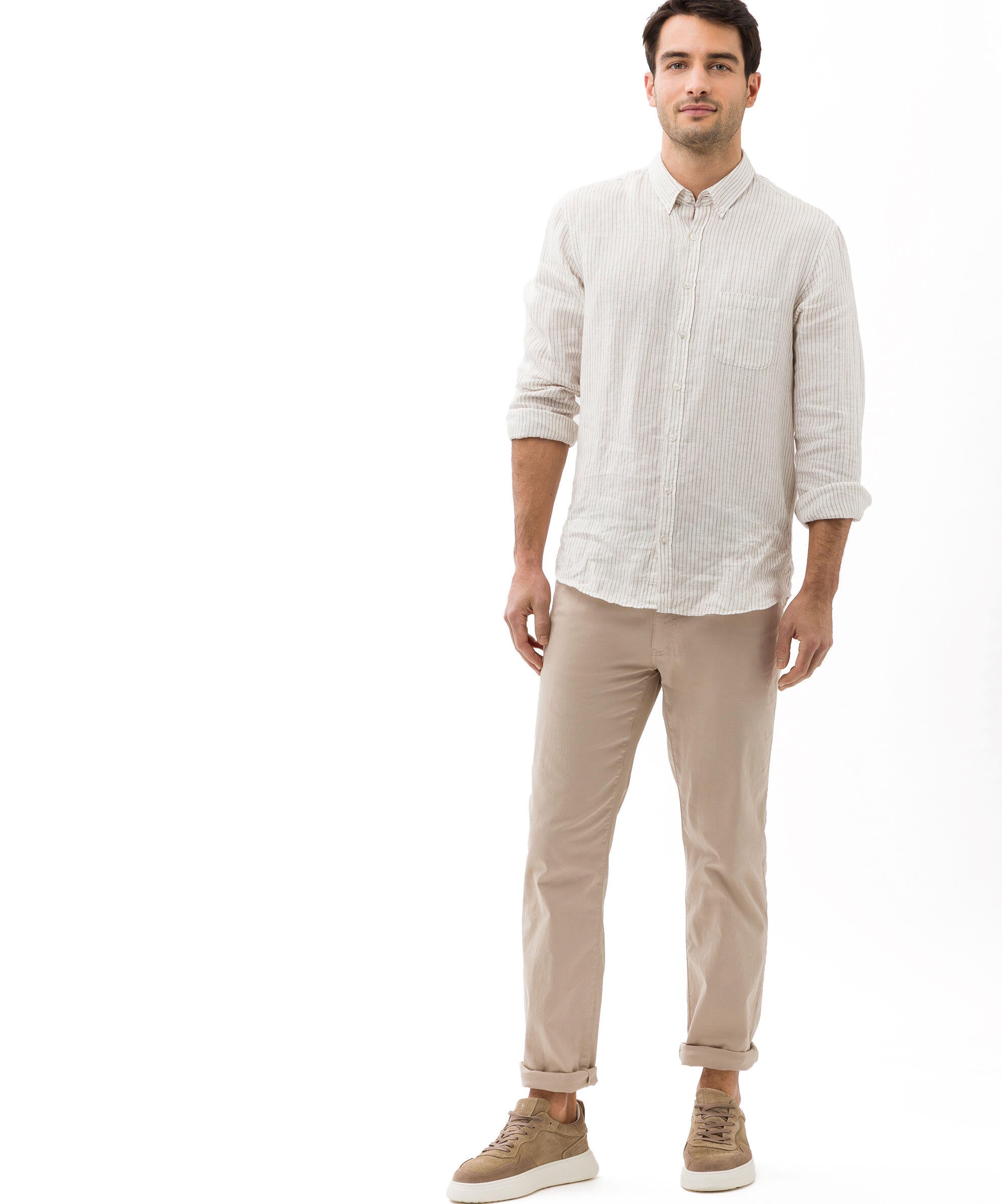 Hose Straight Fit - 56-COSY LINEN - Beige