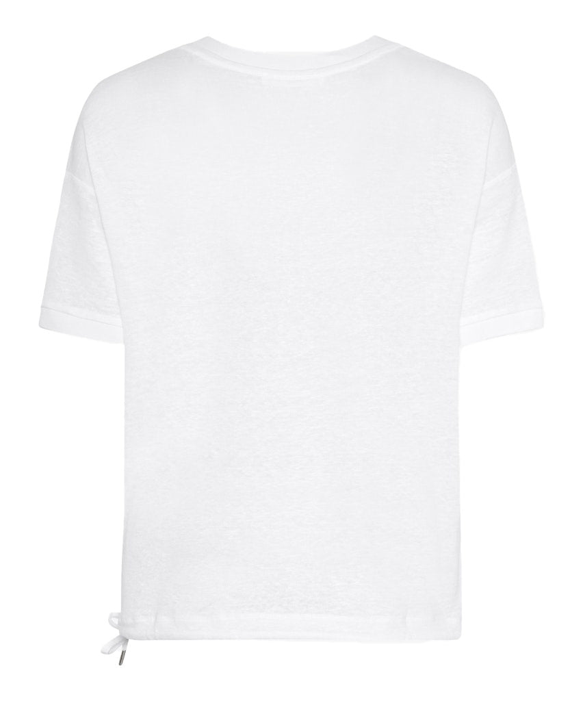 T-Shirt aus Leinen - 99-white - Weiß