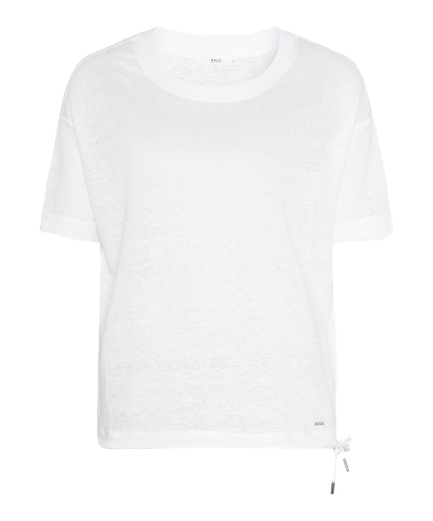 T-Shirt aus Leinen - 99-white - Weiß