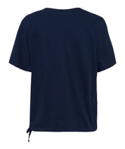 T-Shirt mit sportivem Tunnelzug - 22-indigo - Blau