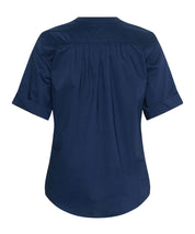 Bluse aus Baumwolle - 22-indigo - Blau