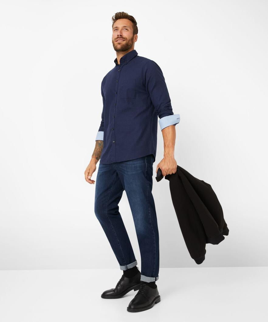 Flanellhemd Modern Fit - 22-dark navy - Blau