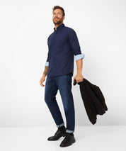 Flanellhemd Modern Fit - 22-dark navy - Blau