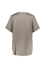 Kurzärmlige Bluse aus Viskose - 705 - Beige