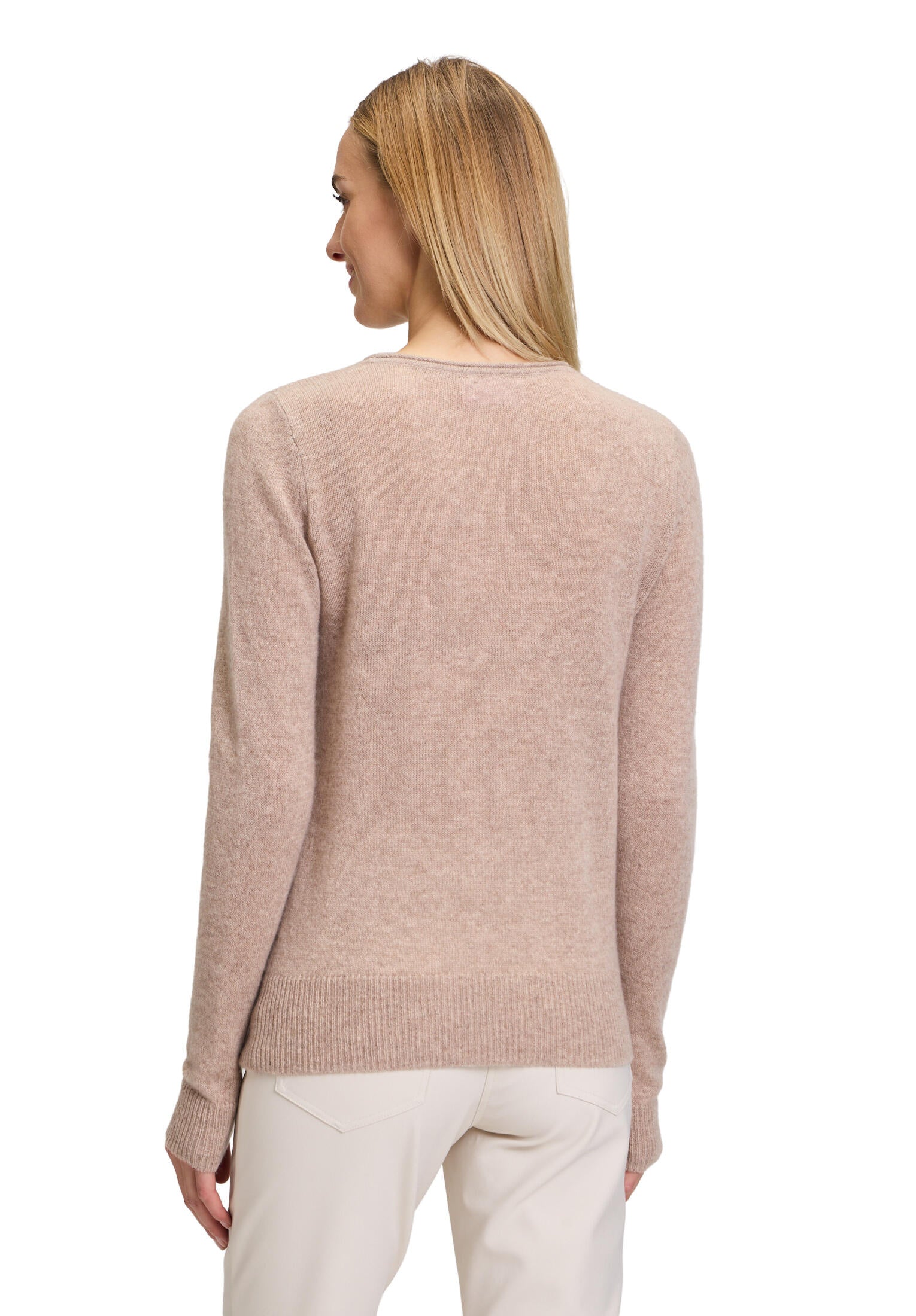 Strickpullover aus Kaschmir - 7718-Funghi Melange - Beige