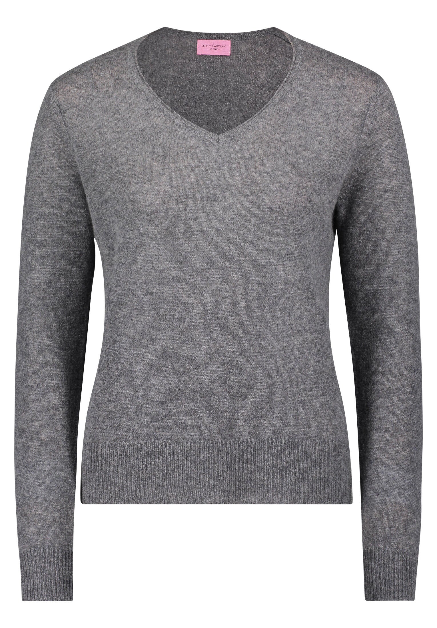 Strickpullover aus Kaschmir - 9707-Grey Melange - Grau