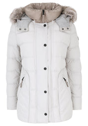 Gesteppte Winterjacke - 9001-Vapor Blue - Creme