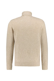 Strickpullover mit Rollkragen - 117 - Beige