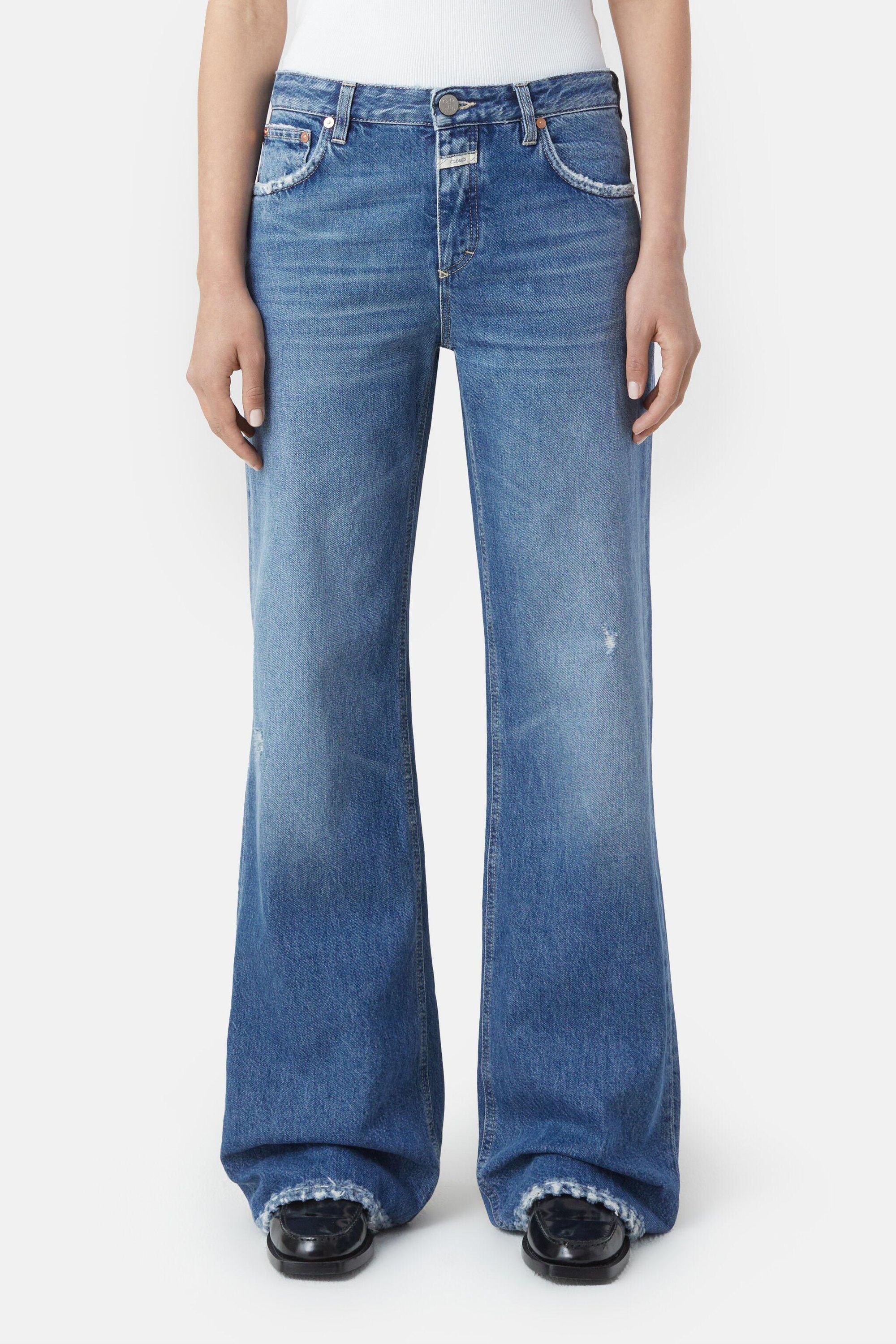 Jeans Destroyed Straight Leg - MBL - Blau