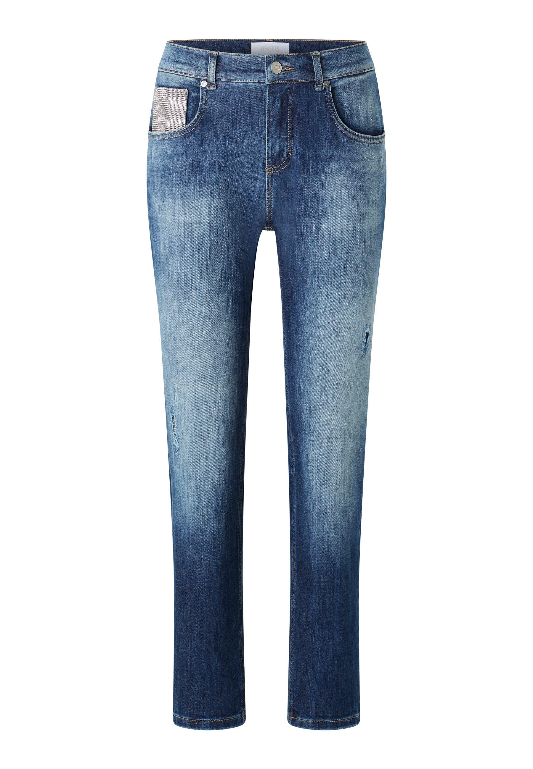 Regular Fit Jeans - 3388-mid blue used destroyed - Blau