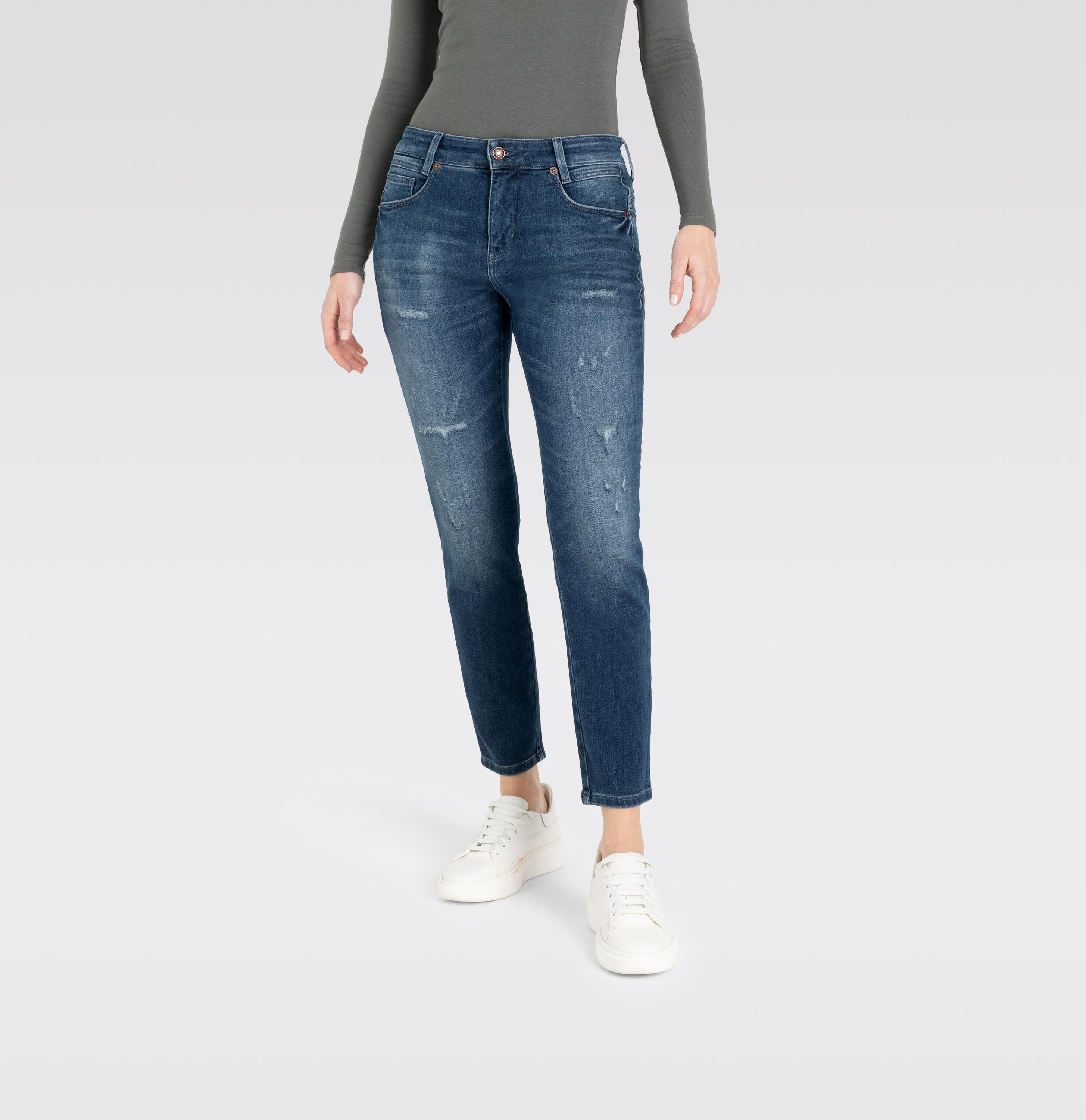 Jeans Skinny Fit - D611 shadow destroyed wash - Blau