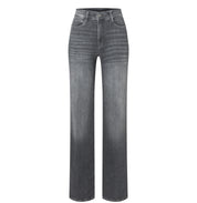 Jeans Wide Leg - D901 grey heavy used wash - Grau