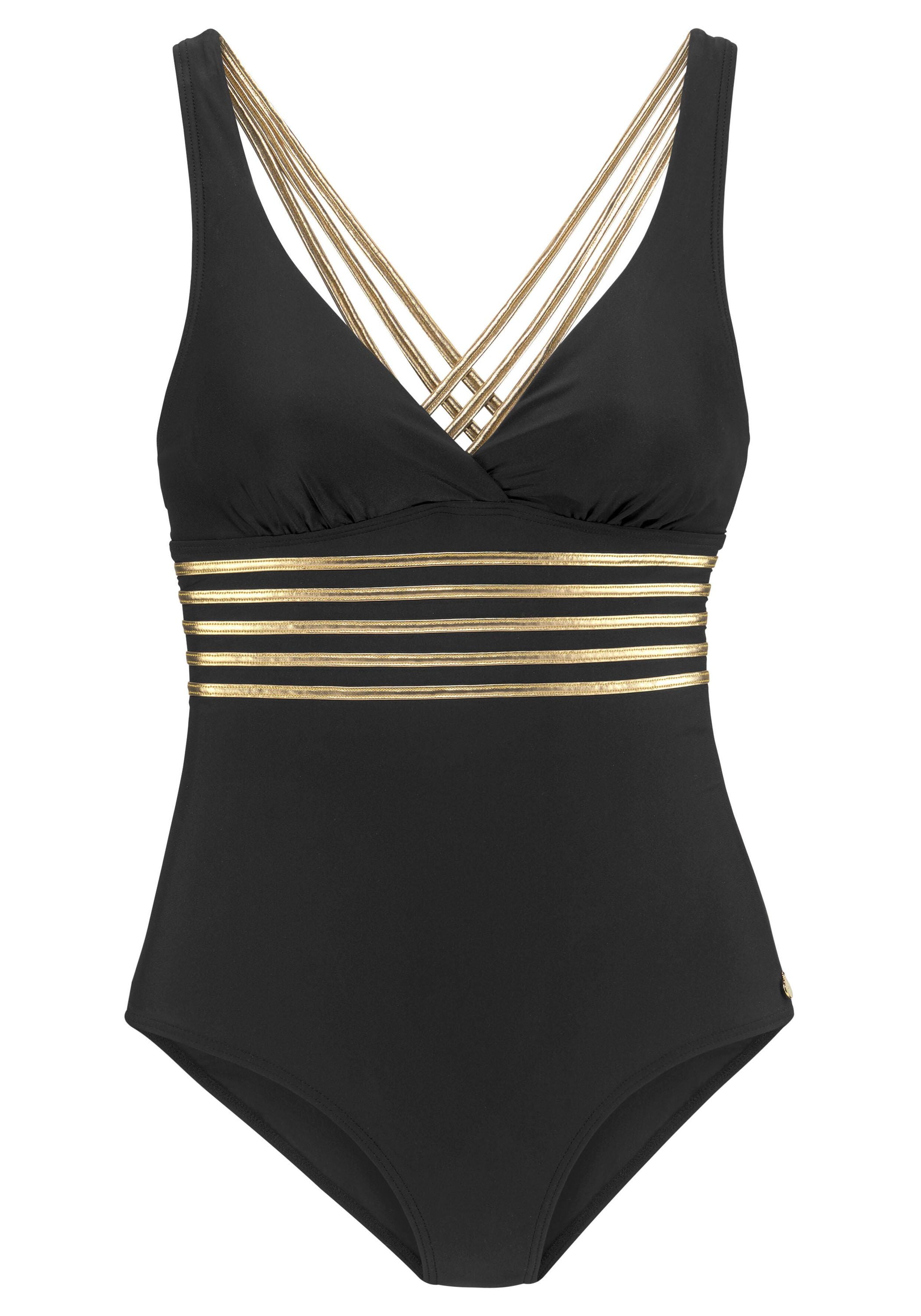 Badeanzug Elodie - 22719-black-gold - Schwarz