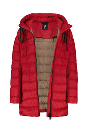 Lange Steppjacke - 0063 - Rot