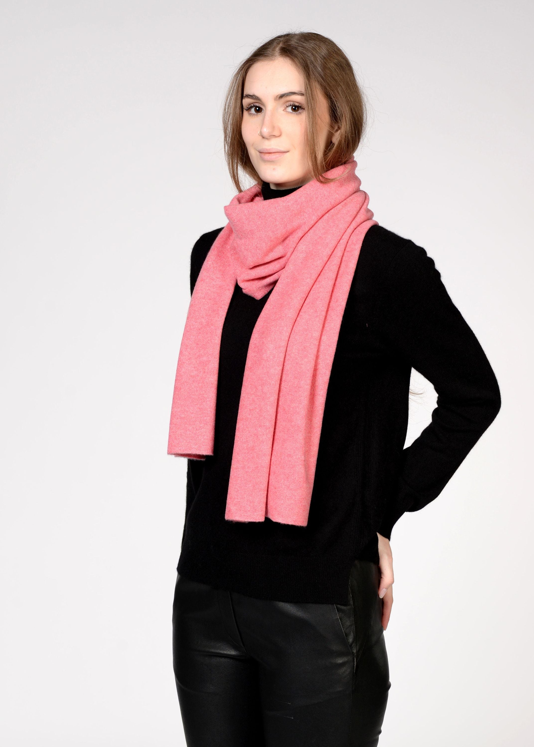 Schal aus Kaschmir - 413 413 DEEP PINK MEL. - Pink