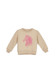 Sweatshirt mit Print - 215 LIGHT CARAMEL - Beige