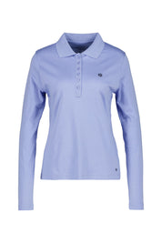 Poloshirt mit Strassdetail - 605 605 BLEU - Blau