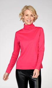 Langarmshirt mit Rollkragen - 410 410 MAGENTA - Pink