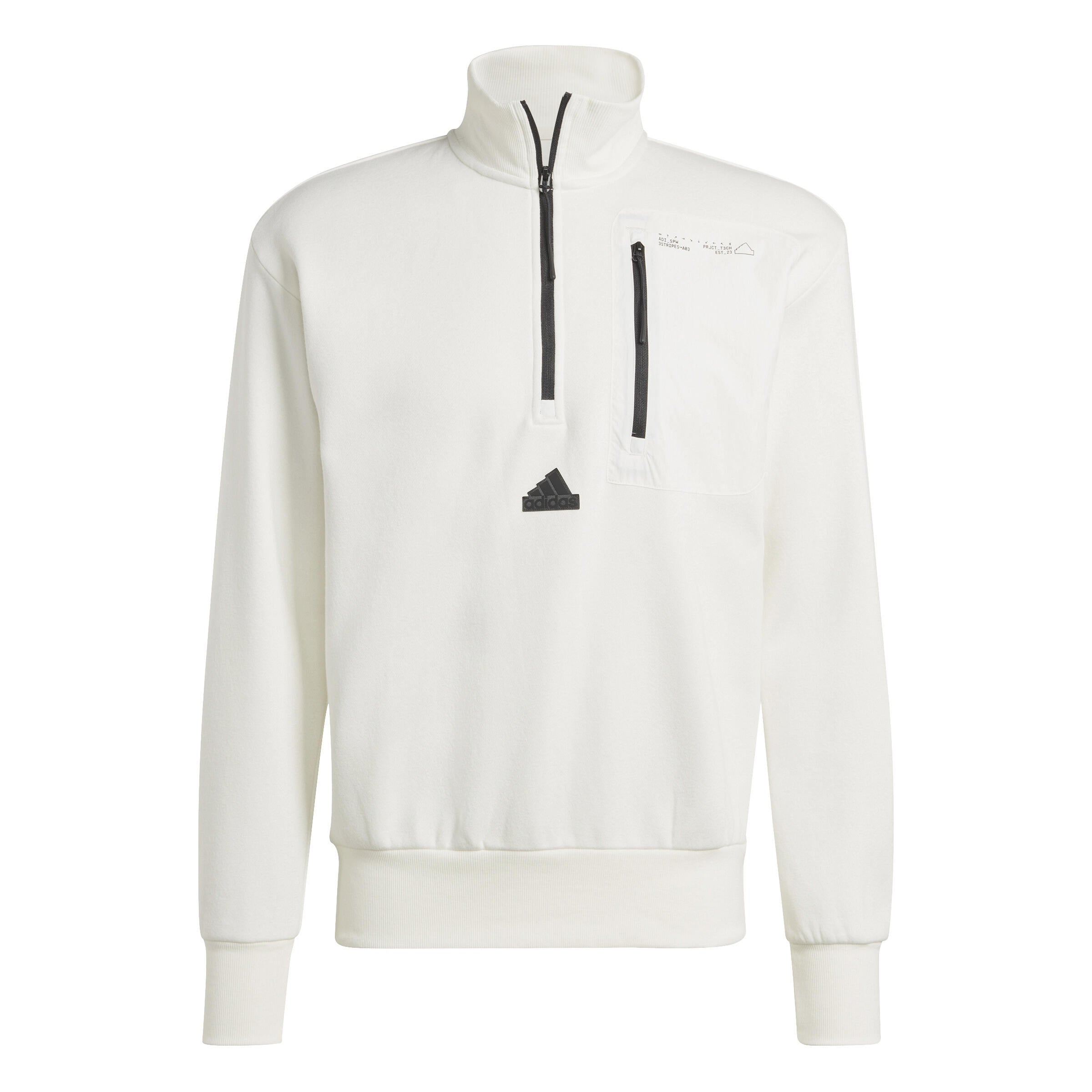 Sweatshirt mit 1/2 Zip - OWHITE - Weiß