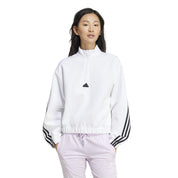 Sweatshirt mit 1/2 Zip - WHITE - Weiß