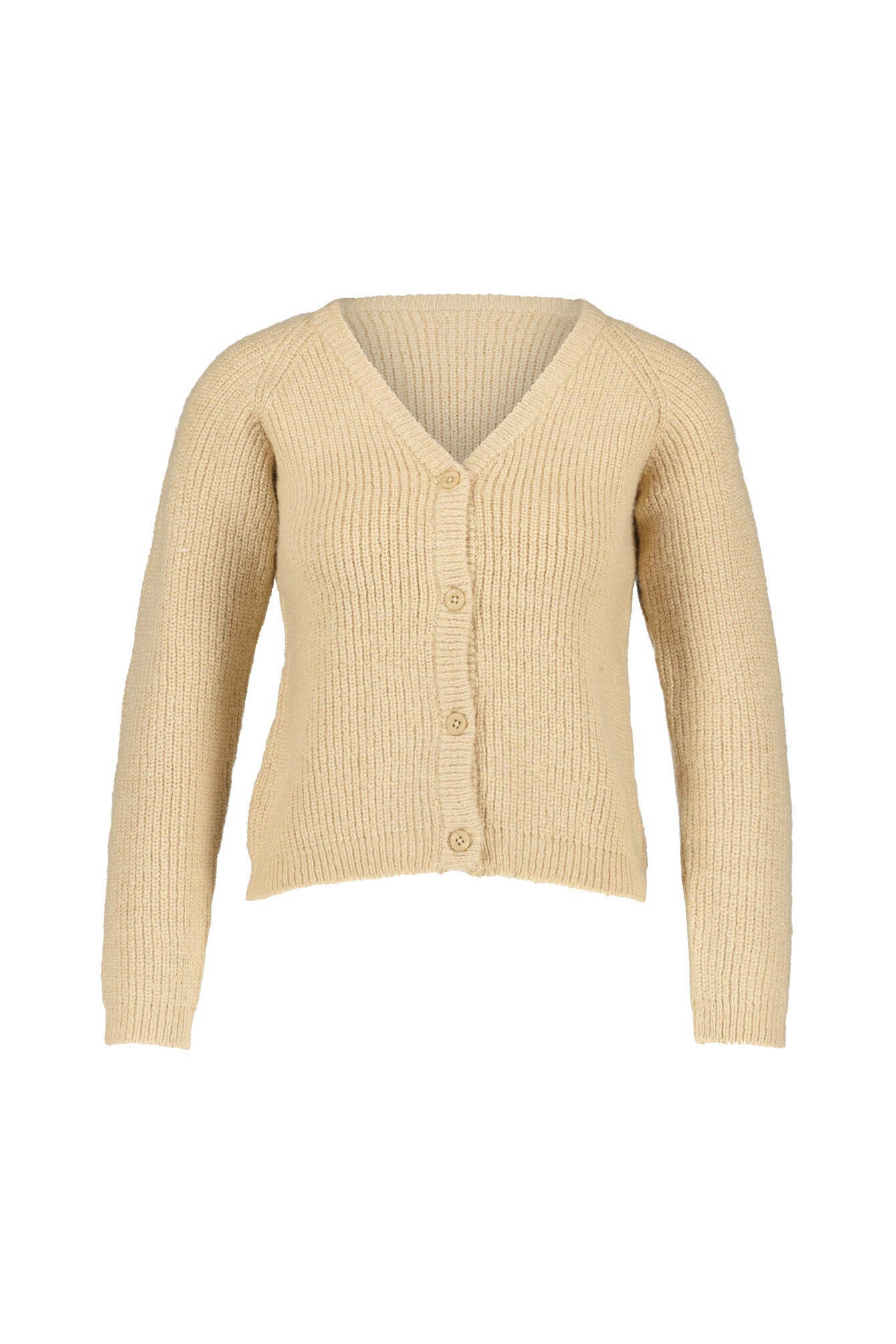 Strickcardigan mit V-Ausschnitt - 218 LIGHT CARAMEL - Beige