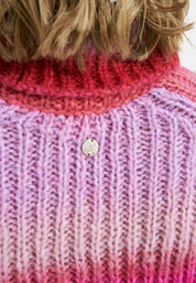 Strickpullover mit Rollkragen - 1306 - Pink