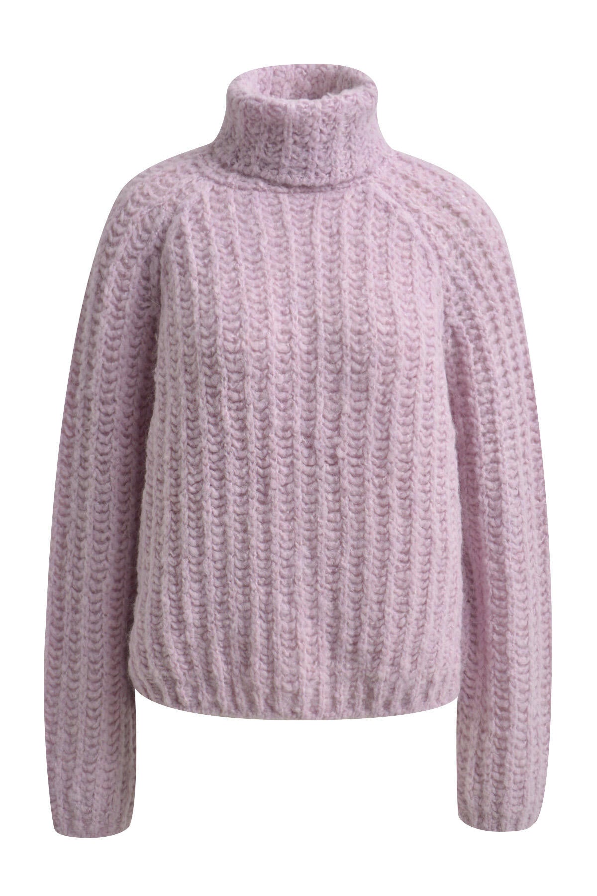 Grobstrickpullover mit Rollkragen - 512 - Rosa