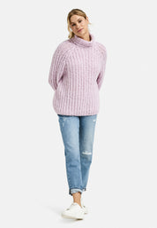 Grobstrickpullover mit Rollkragen - 512 - Rosa