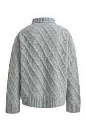 Strickpullover mit Rollkragen - 808 - Grau