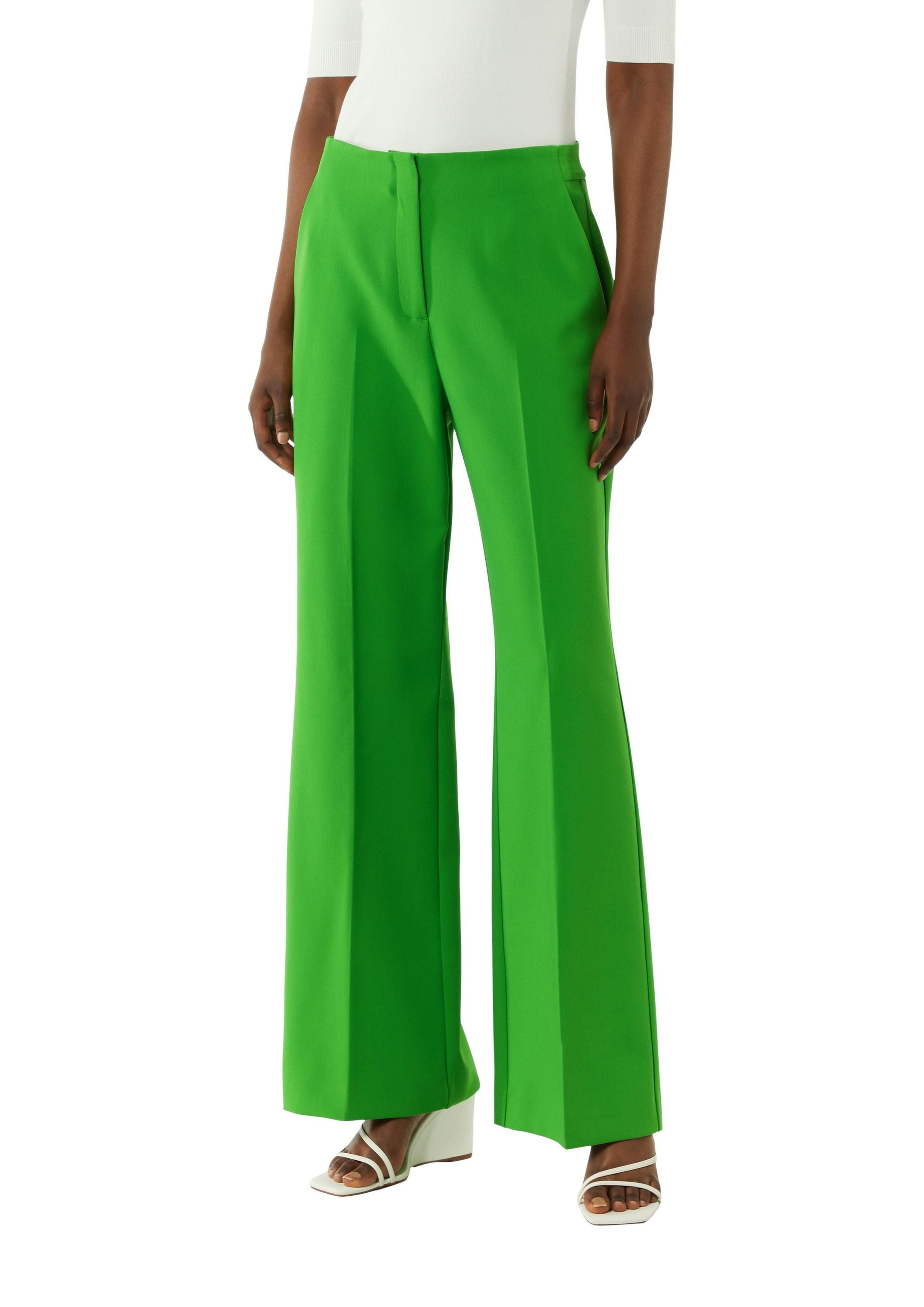 Marlenehose mit mittelhohem Bund - 7443-GREEN - Grün