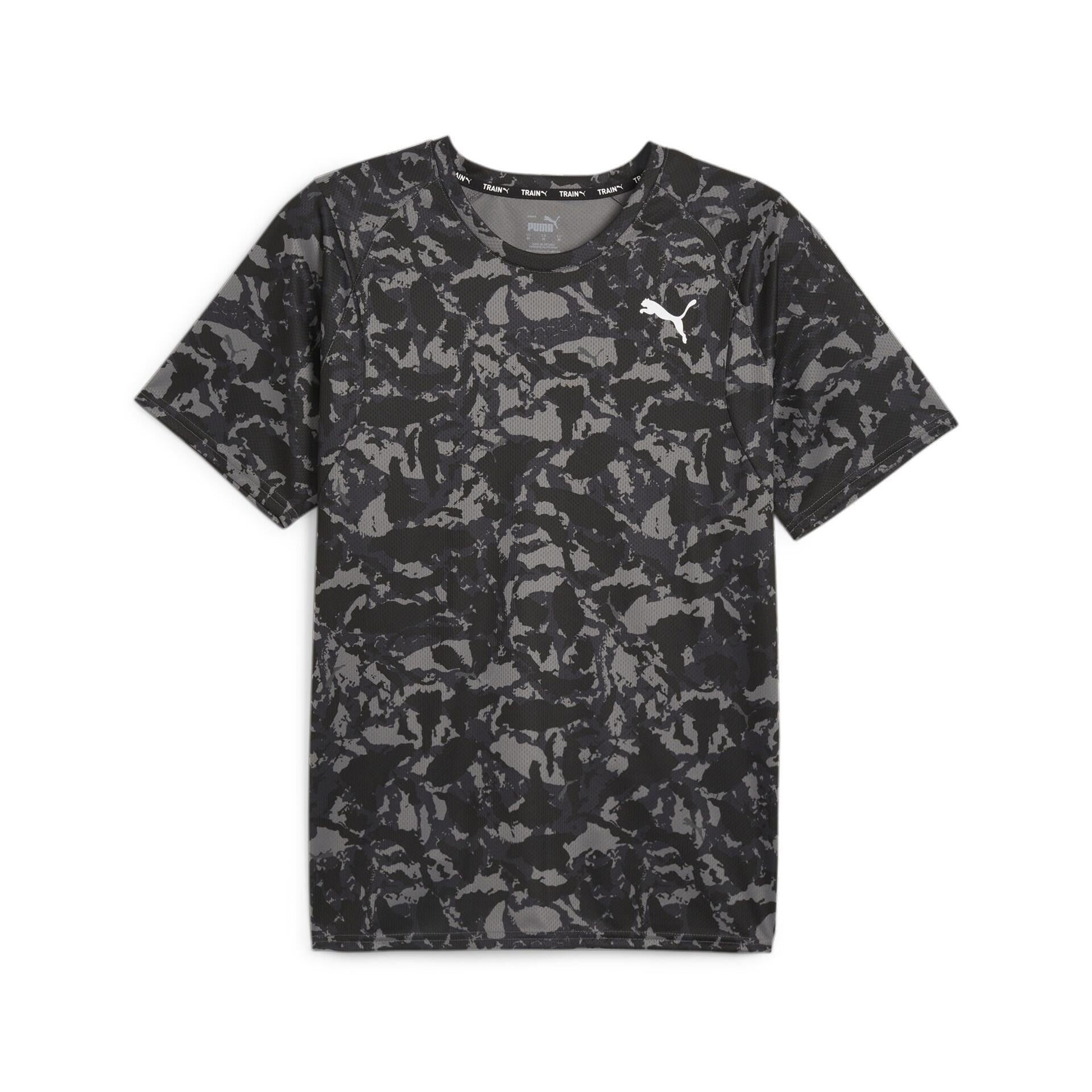 T-Shirt mit Camouflage-Muster - 001-PUMA BLACK-Q1 PRINT - Grau | Schwarz