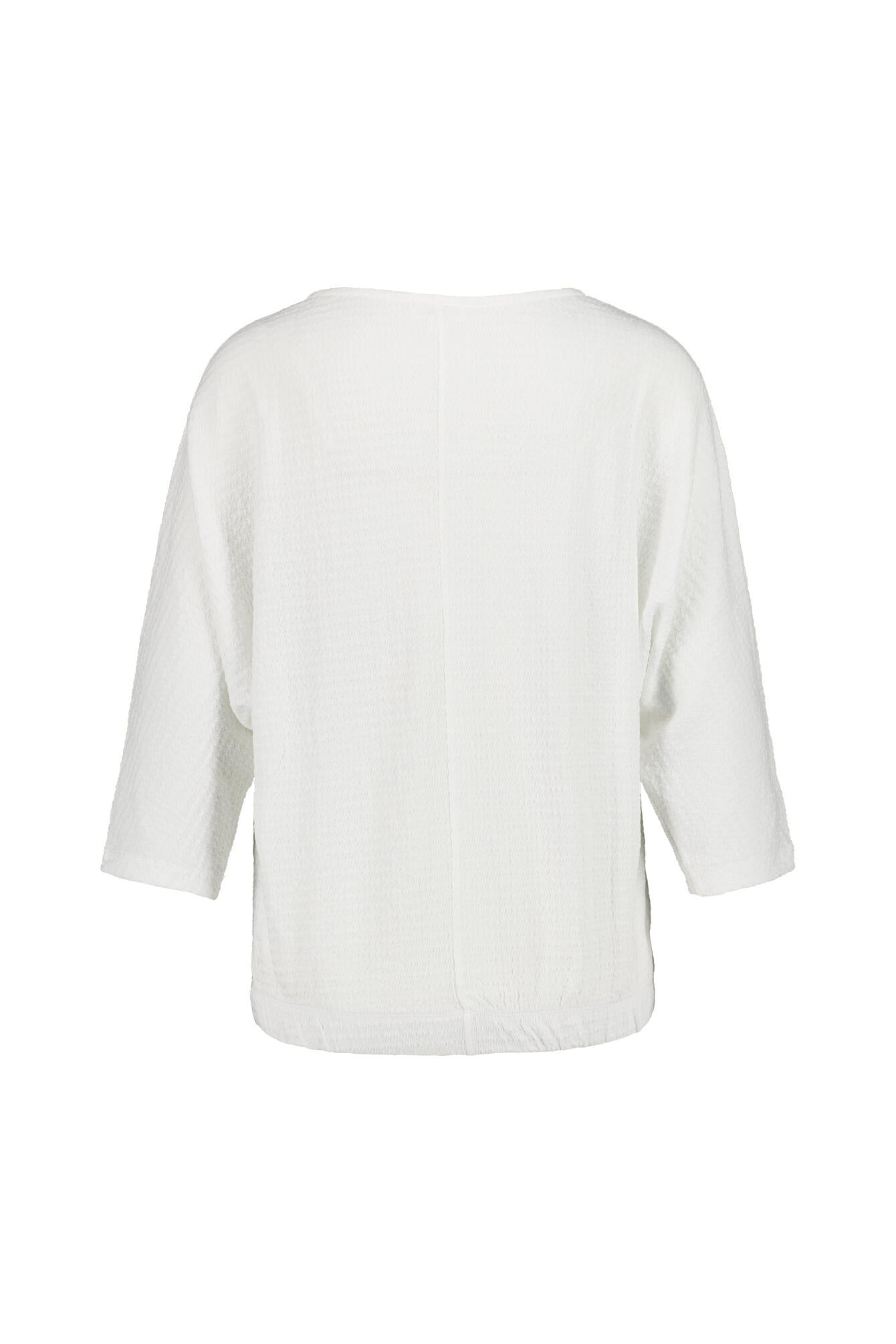 Halbarm-Shirt mit V-Ausschnitt - 0210-WHITE - Weiß