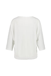 Halbarm-Shirt mit V-Ausschnitt - 0210-WHITE - Weiß