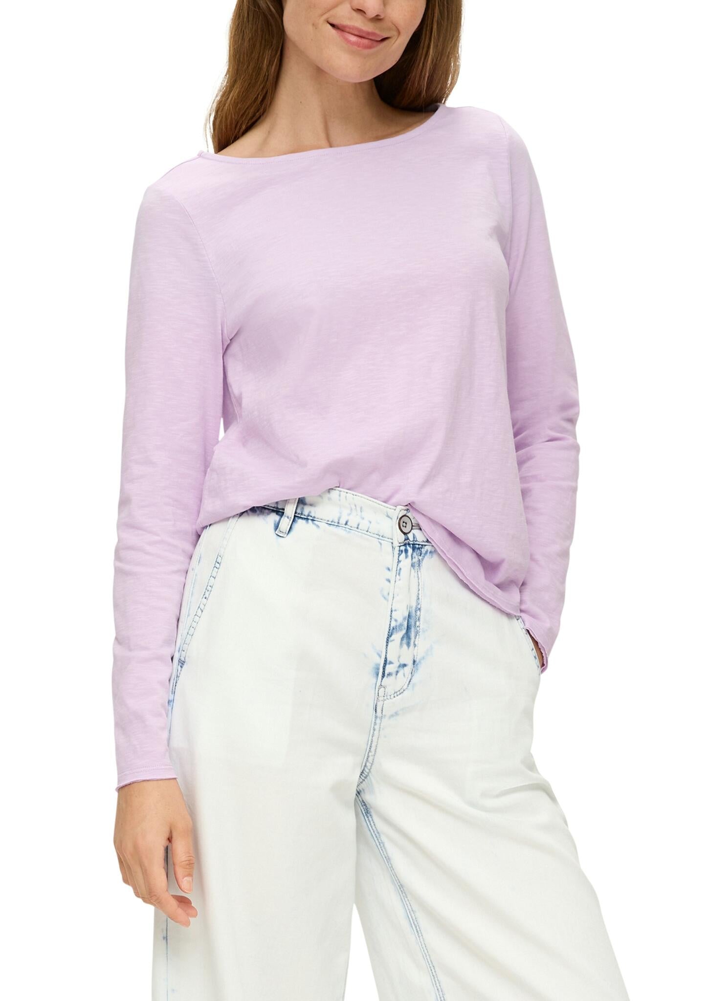 Langarmshirt aus Baumwolle - 4703-LILAC/PINK - Violett