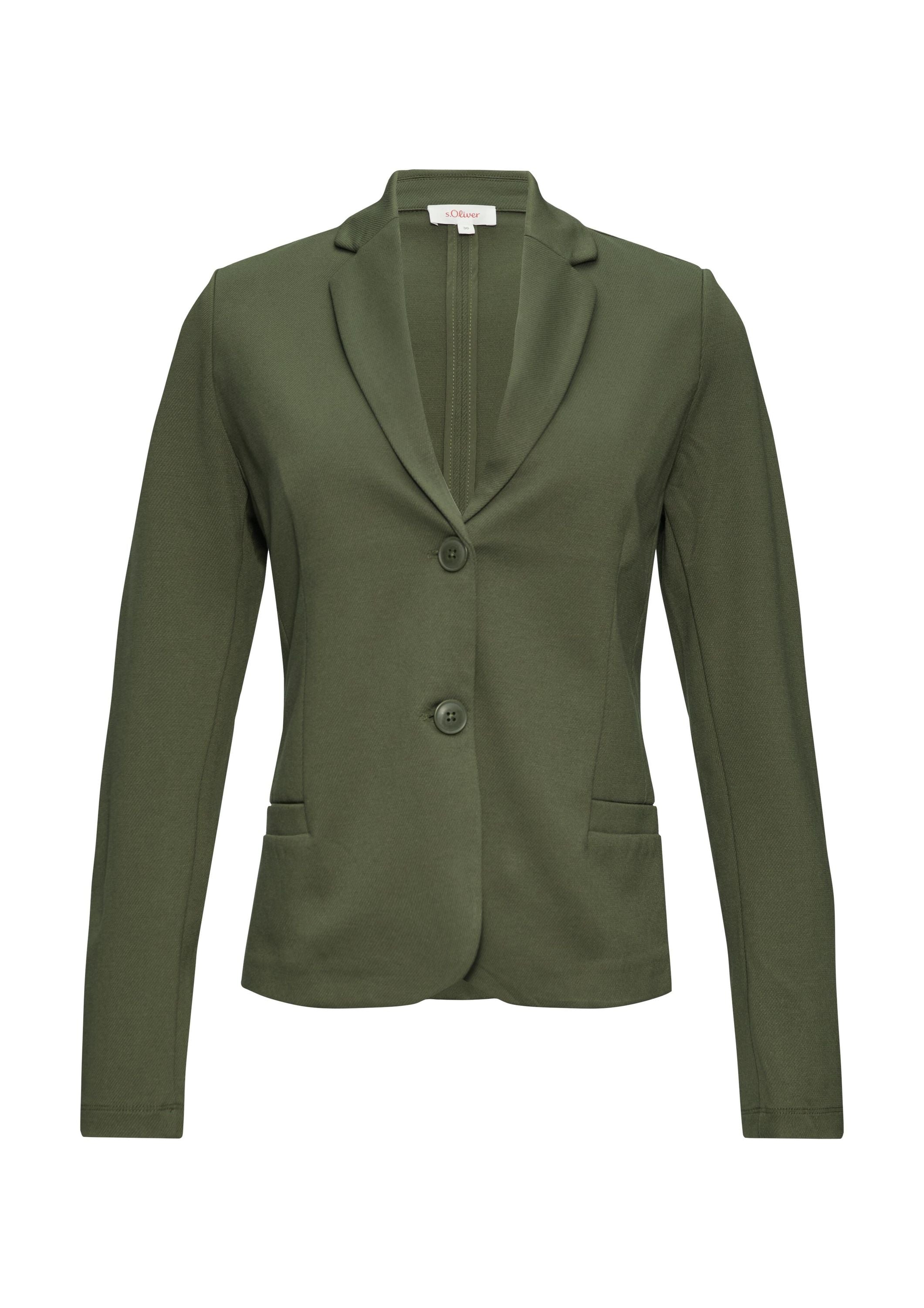 Twill-Blazer aus Interlockjersey - 7926-GREEN - Khaki