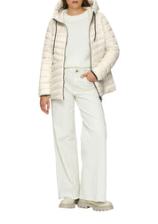 Steppjacke mit Kapuze - 0330-WHITE - Weiß