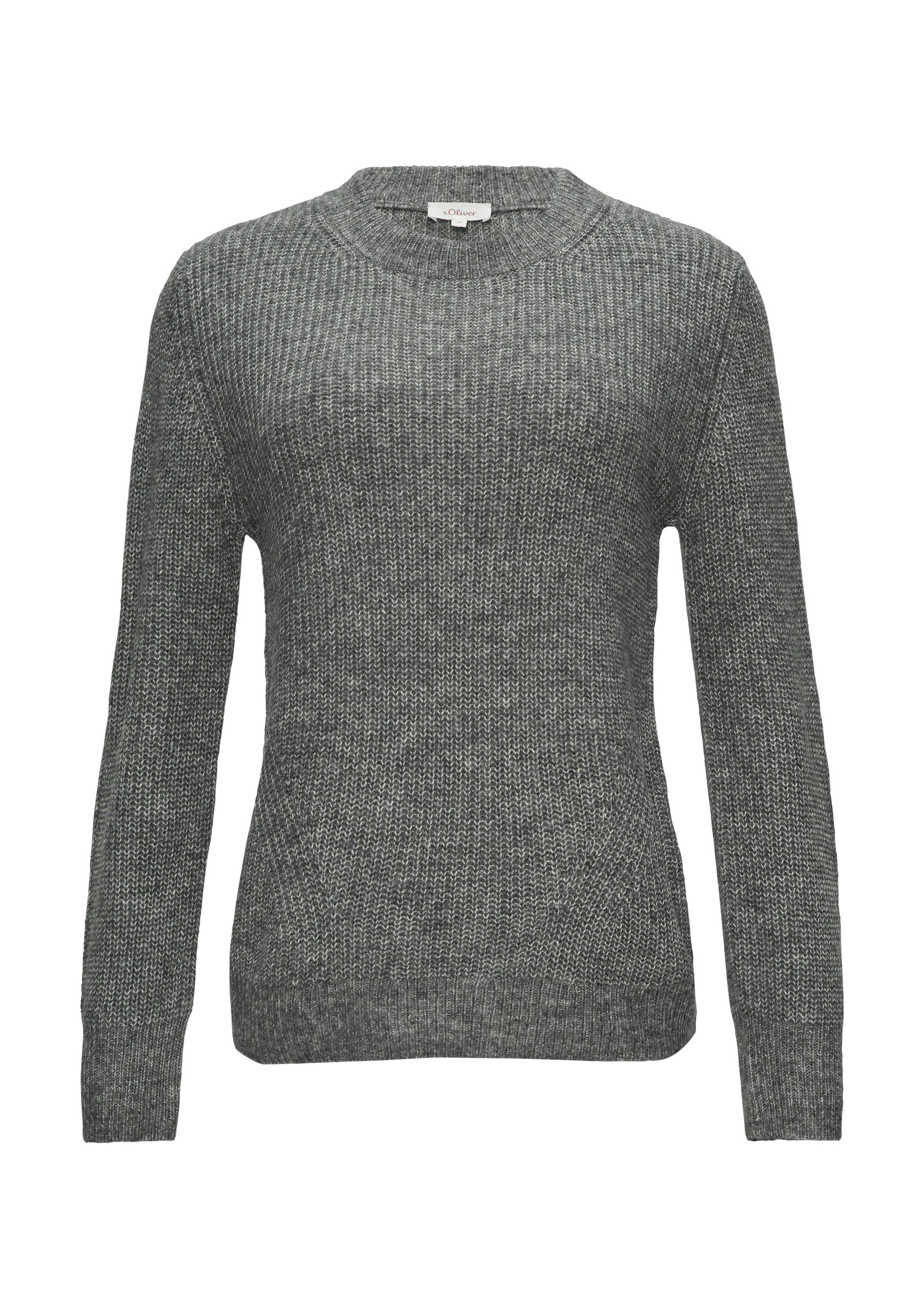 Strickpullover aus Baumwollmix - 9730-GREY/BLACK - Grau