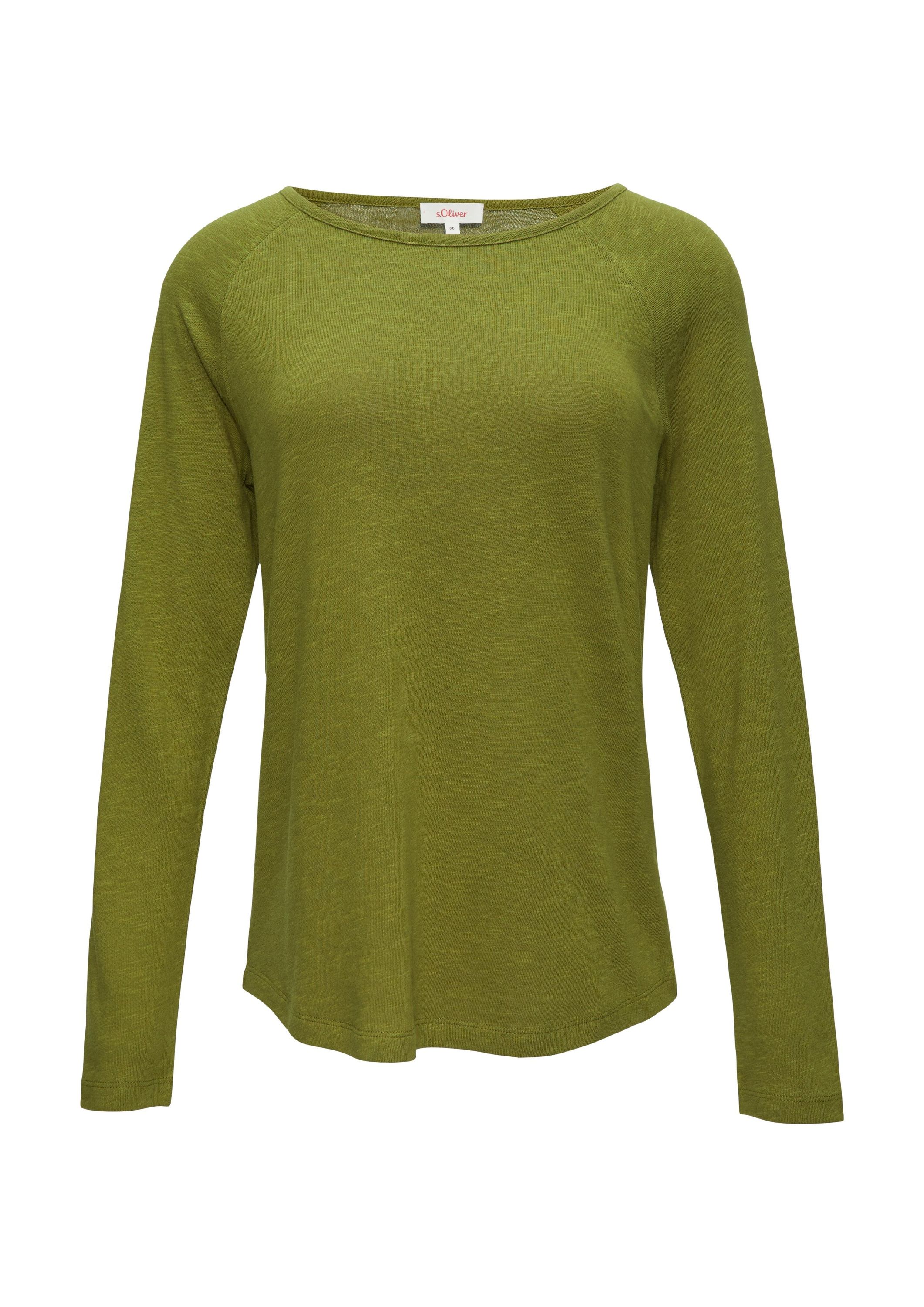 Langarmshirt aus Baumwollmix - 7774-GREEN - Grün