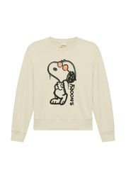 Oversized Sweatshirt mit Print - 0805-WHITE - Beige