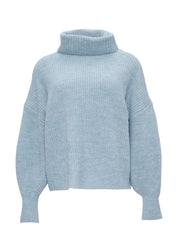 Rollkragenpullover aus Wolle - 5061-BLUE - Blau