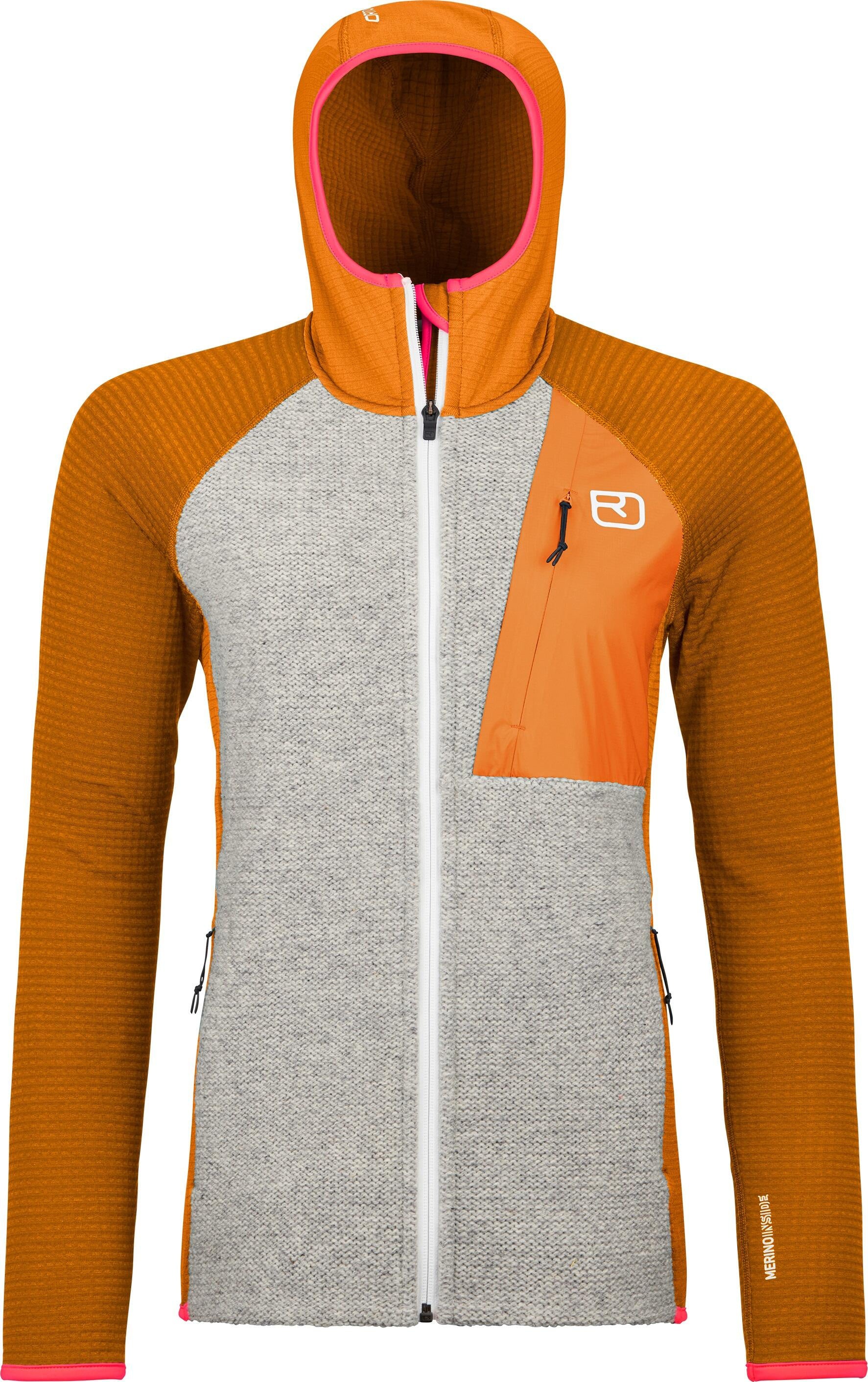 Fleecejacke - 21501-autumn leaves - Orange | Grau | Rosa