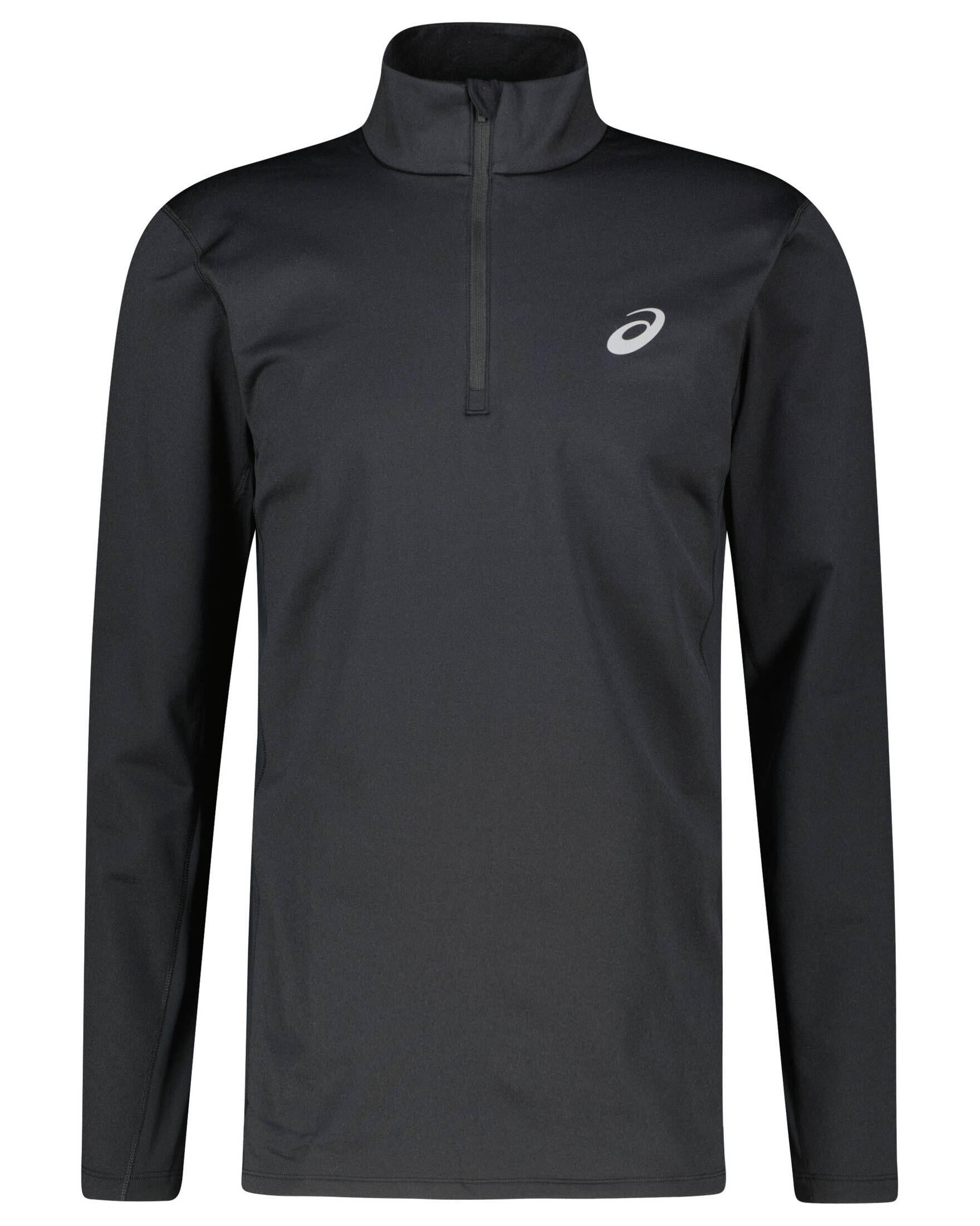 Longsleeve mit half Zip - 001-PERFORMANCE BLACK - Schwarz